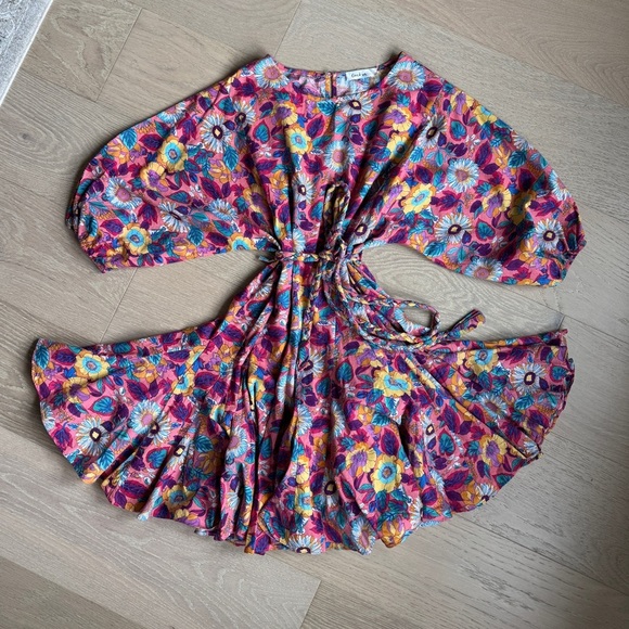Floral Puff Sleeve Mini Dress - Picture 1 of 5